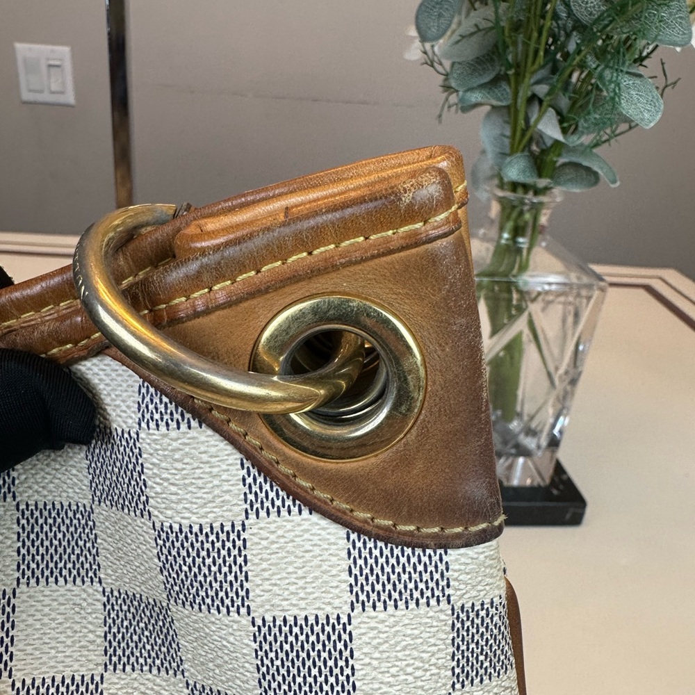 Louis Vuitton Damier Azur Canvas Tote with Tan Trim and Gold Hardware - Picture 11 of 15